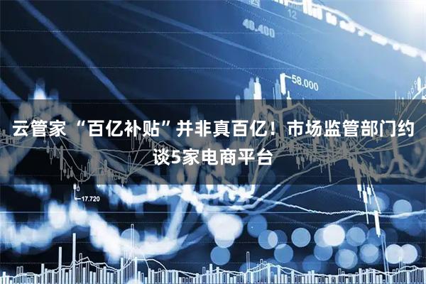 云管家 “百亿补贴”并非真百亿！市场监管部门约谈5家电商平台